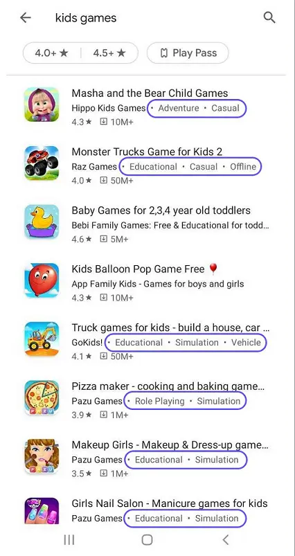 google play store app categorization