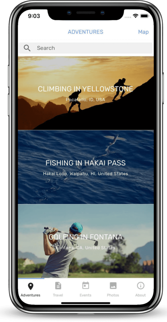 app mockup tourism